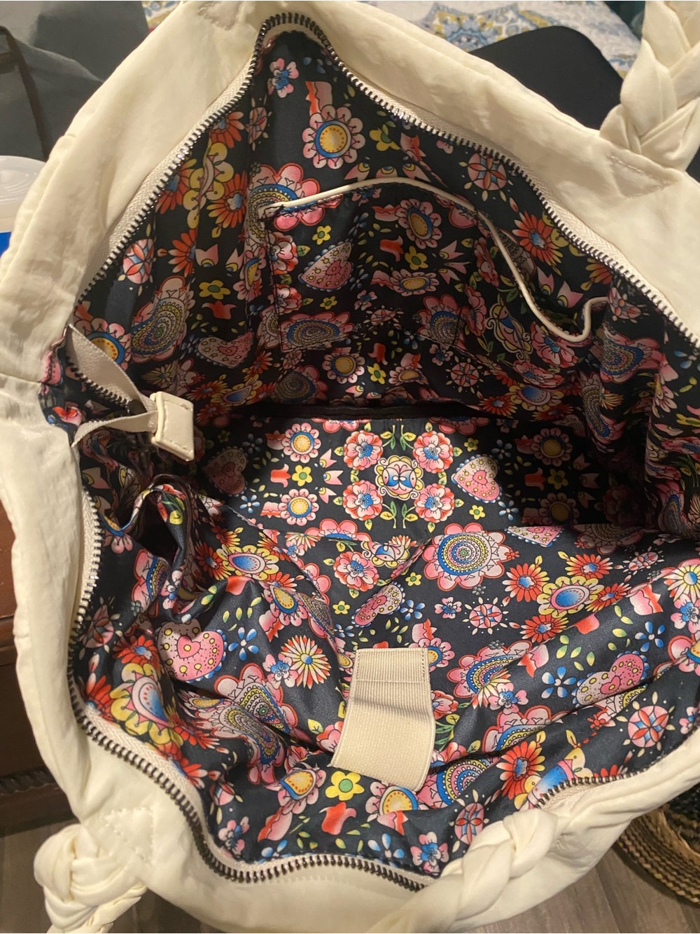 Boss Cream Quilted Tote with Braided Shoulder Handles - Picture 4 of 6